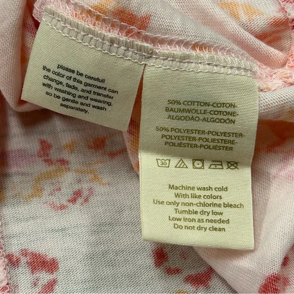 Free People Blush Combo Tourist Tee Shirt Floral Pink New with Tags NWT Top - Picture 9 of 10